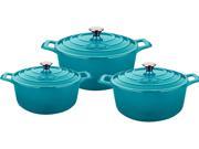 La Cuisine 6 Pc Set Including 2.2 QT 3.7 QT and 5 QT Round Casseroles w Lids