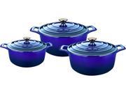 La Cuisine 6 Pc Set Including 2.2 QT 3.7 QT and 5 QT Round Casseroles w Lids