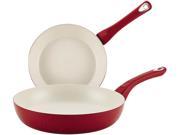 Farberware New Traditions Aluminum Nonstick Twin Pack Skillet Set Red