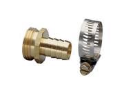 Nelson 50450 5 8 Machined Brass Male Coupler with Worm Gear Clamp