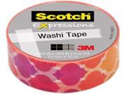 3M Washi Tape .59 X393 15mmx10m Quatrefoil Sun