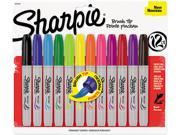 Sharpie 1810704 Permanent Marker Brush Tip Assorted 12 Set