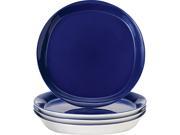 Rachael Ray Round and Square 4 piece Blue Raspberry Dinner Plate Set 11 inch