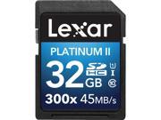 Lexar 32GB Platinum II 300x SDHC UHS I U1 Class 10 Memory Card LSD32GBBNL300