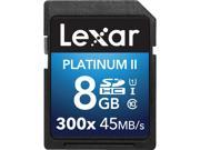 Lexar 8GB Platinum II 300x SDHC UHS I U1 Class 10 Memory Card LSD8GBBBNL300