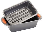 Rachael Ray 57655 Oven Lovin Non Stick 2 Piece Meatloaf Pan Set Orange