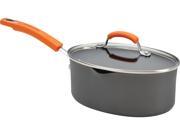 Rachael Ray 3 qt. Hard Anodized II Covered Saucepan with Handles