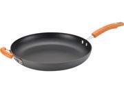 Rachael Ray 14 in. Nonstick Hard Anodized II Skillet with Helper Handle Gray