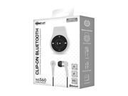 NoiseHush NS560 Clip On Bluetooth Stereo Headset White