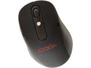 Codi 2.4GHz Wireless Optical Nano Mouse Optical Wireless Radio Frequency Black USB 1600 dpi Scroll Wheel