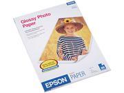 Epson S041141 Photo Paper For Inkjet Print Letter 8.50 x 11 Glossy 92 Brightness 20 Pack White