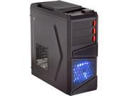 Rosewill Black Gaming ATX Mid Tower Computer Case Top Mounted USB 3.0 Port Three Fans Included 1 x Front Blue LED 120mm 1 x Rear 120mm 1 x Top 120mm G