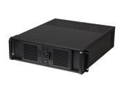 iStarUSA D 300 PFS Black 3U Rackmount Compact Stylish Rackmount Chassis Front mounted ATX Power Supply