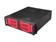 iStarUSA D 300 RD 2U35PD8 Black 3U Rackmount Compact Stylish Chassis w 2U 350W Server PSU Red Bezel