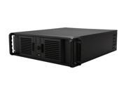 iStarUSA D 300 PFS DE3BL Black 3U Rackmount Compact Stylish Trayless Hotswap Front Mounted PSU Server Case