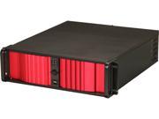 iStarUSA D Storm D 300SEA RD Black 3U Rackmount Compact Stylish Chassis Red Bezel