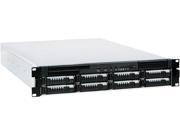 iStarUSA E2M8 75S2UP8G Black 2U Rackmount 8 Bay Storage Server Rackmount Chassis with 750W Redundant Power Supply
