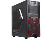 DIYPC Solar M1 R Black Red Gaming Computer Case w two Red fans