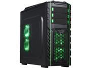 Diypc Skyline-07-g Black/green Gaming Usb 3.0 Computer Case W/ 7 X 120mm Green Fans