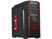 DIYPC Skyline 07 R Black Red Gaming Computer Case with 7 x 120mm Red Fans Hot Swap Docking Fan Controller