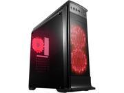 DIYPC DIY G3 R Black USB 3.0 ATX Mid Tower Gaming Computer Case with Pre installed 3 x Red 15 LED Lights Fans