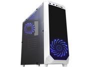 DIYPC VII W 15LEDlight White Dual USB 3.0 ATX Mid Tower Gaming Computer Case with Pre installed 2 x Blue 15 LED Light Fans