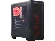 DIYPC DIY S3 BK Black Dual USB 3.0 ATX Mid Tower Gaming Computer Case with Pre installed 3 x Red 15Light LED Fans
