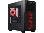 Sama Maxcool BK 15LEDLight Black USB 3.0 Micro ATX Mid Tower Gaming Computer Case with 3 x Red 15LED Light Fans Pre installed Fan Controller and Card Reader