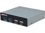LOGISYS Computer FP302BK Two USB 3.0 and Two USB 2.0 Panel 3.5 Bay Panel