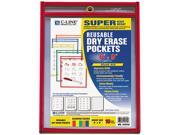 Reusable Dry Erase Pockets 6 X 9 Assorted Primary Colors 10 Pack