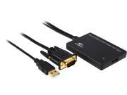 Coboc VGAUSB2HDMI Portable VGA to HDMI Adapter with USB Audio Power Analog to Digital Converter ADC 1920 x 1080 and 1600X1200 Resolution