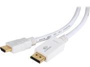 Coboc DP2HD4K 6 WH 6ft White Color DisplayPort V1.2 to HDMI Passive Video Adapter Converter w Audio DP to HDMI 4K x 2K