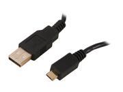 Rosewill RCAB 11021 3 ft. USB 2.0 A Male to Micro B Male Cable 5 Pin w Ferrite Core Gold Plated Black