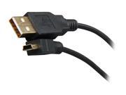 Rosewill RCAB 11024 3 ft. USB2.0 A Male to Mini B 5 Pin Male Cable Gold Plated Black
