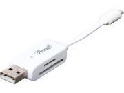 Rosewill Model ROTG 14004 4 OTG card reader charging cable white