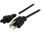 Rosewill Model RCPC 14014 6 ft. 18AWG 3 Slot AC Power Cord Cable for Laptop Notebook C5 5 15P Black