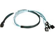 iStarUSA K HD43XSAL 75 2.46 ft. HD miniSAS SFF 8643 to 4x SATA Latch Forward Breakout 75 cm Cable