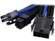 Silverstone PP07 EPS8BA 0.98 ft. Sleeved Extension Power Supply Cable with 1 x 8pin to EPS12V 8pin 4 4 Connector Black Blue