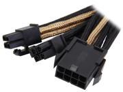 Silverstone PP07 EPS8BG 0.98 ft. Sleeved Extension Power Supply Cable with 1 x 8pin to EPS12V 8pin 4 4 Connector Black Gold