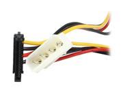 SYBA SY CAB40018 12 Molex 4 Pin to 2 x 15 Pin Right Angle SATA Power Cable