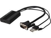 SYBA SD ADA31040 Plug Play VGA to HDMI Converter with Audio Support 1920 x 1080 Resolution Supported