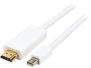 SYBA Model SY CAB33020 9 ft. 3 Meter Mini DisplayPort v1.2 to HDMI v1.4 Male to Male Cable WHITE