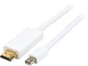 SYBA Model SY CAB33021 15 ft. 15 Feet 5 Meter Mini DisplayPort v1.2 to HDMI v1.4 Male to Male Cable WHITE