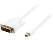SYBA Model SY CAB33023 9 ft. 3 Meter Mini DisplayPort v1.2 to DVI 24 1 Cable Male to Male WHITE