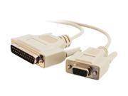 C2G Model 03019 6 ft. DB25 Male to DB9 Female Null Modem Cable