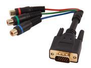 StarTech HD15CPNTMF 6in HD15 to Component RCA Breakout Cable Adapter M F