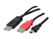 StarTech USB2HABMY6 6 ft. USB Y Cable for External Hard Drive USB A to mini B
