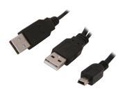 BYTECC USB2 HD201 3 ft. USB 2.0 Y cable A male x 2 to Mini B male x1 for 2.5 Enclosure or USB2.0 Hub