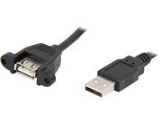 C2G 28064 3 ft. Panel Mount USB 2.0 A Male to A Female Cable