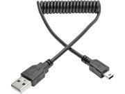 Tripp Lite U030 003 COIL 3 ft. USB 2.0 Hi Speed A to Mini B Coiled Cable
